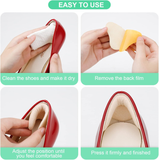 Soft Gel Silicone Heel Protector Self-Sticking Heel Grips Leather Liners Foot Care Accessory for Shoe Heels Made of PU Material